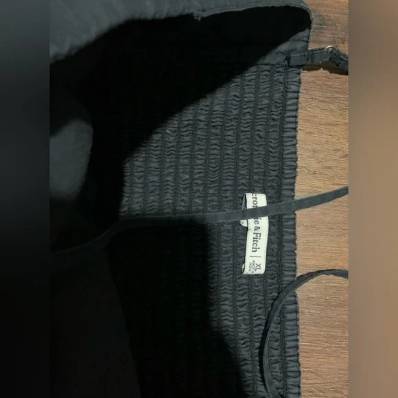 Abercrombie and Fitch black cotton maxi cut out dress casual fall formal boho XL - Picture 5 of 5